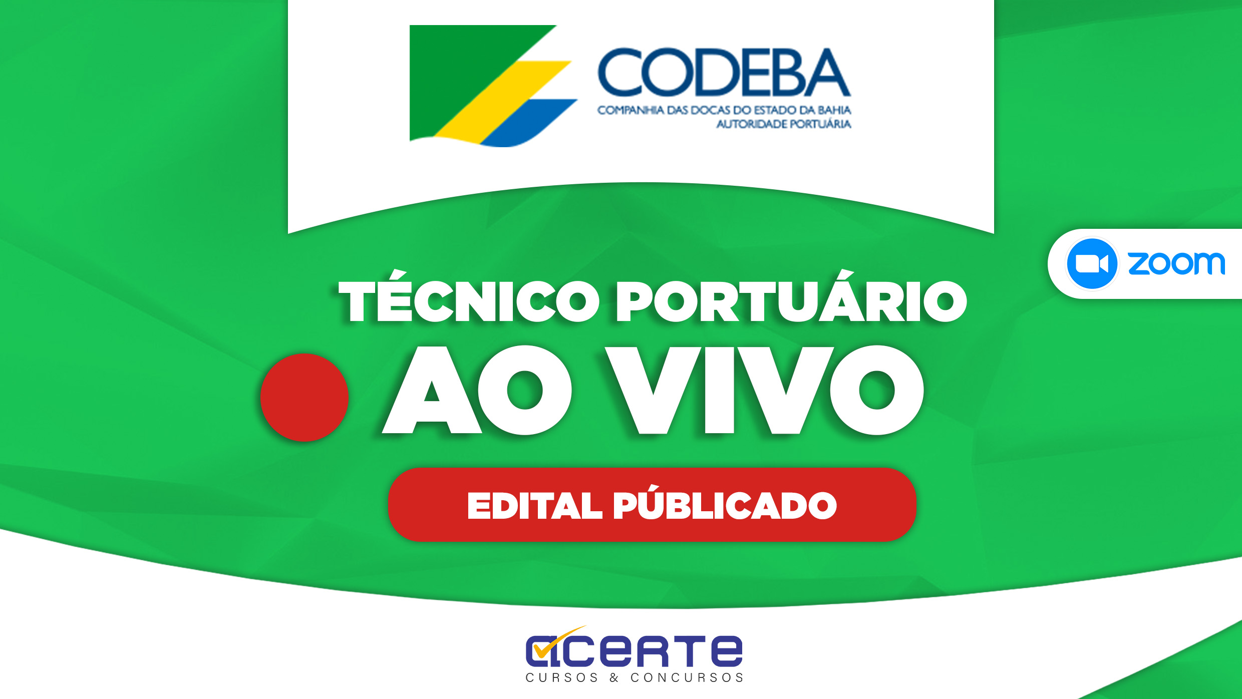 CODEBA - Técnico Portuário - AO VIVO - Edital Publicado
